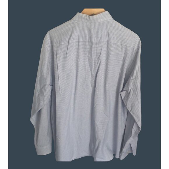 ROUNDTREE & YORKE-Blue Stripe Button-Down Shirt Men Size X-Large Business Casual - Picture 2 of 5